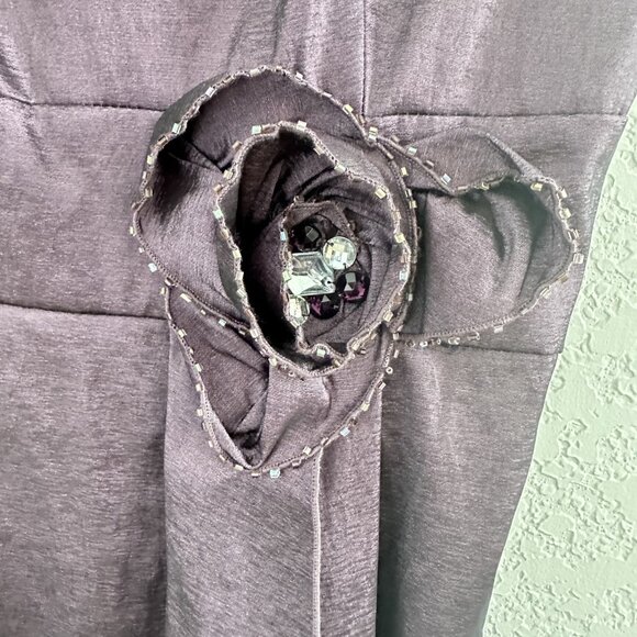 R&M Richards Sheath Dress Womens 8 Purple Beaded Flower Party Whimsygoth 90s Y2K - Picture 3 of 15